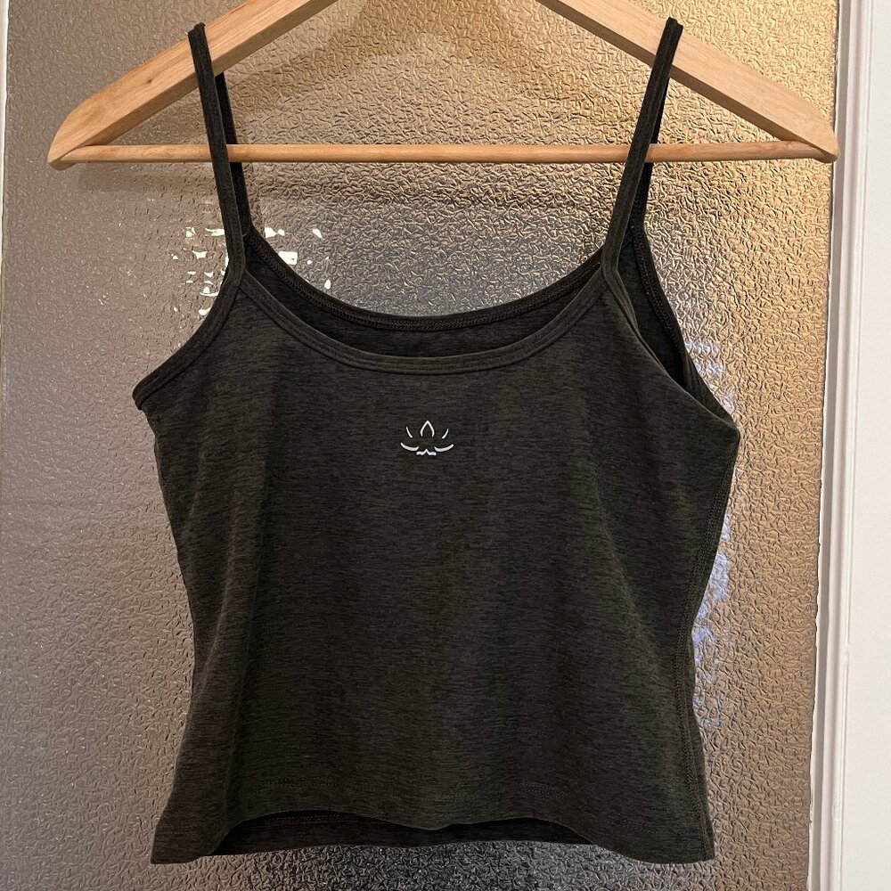 Beyond Yoga Truly Tank in Deep Olive Heather, Size S
